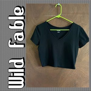 ❌DONATED❌ Wild Fable V-Neck Crop Top⚫️